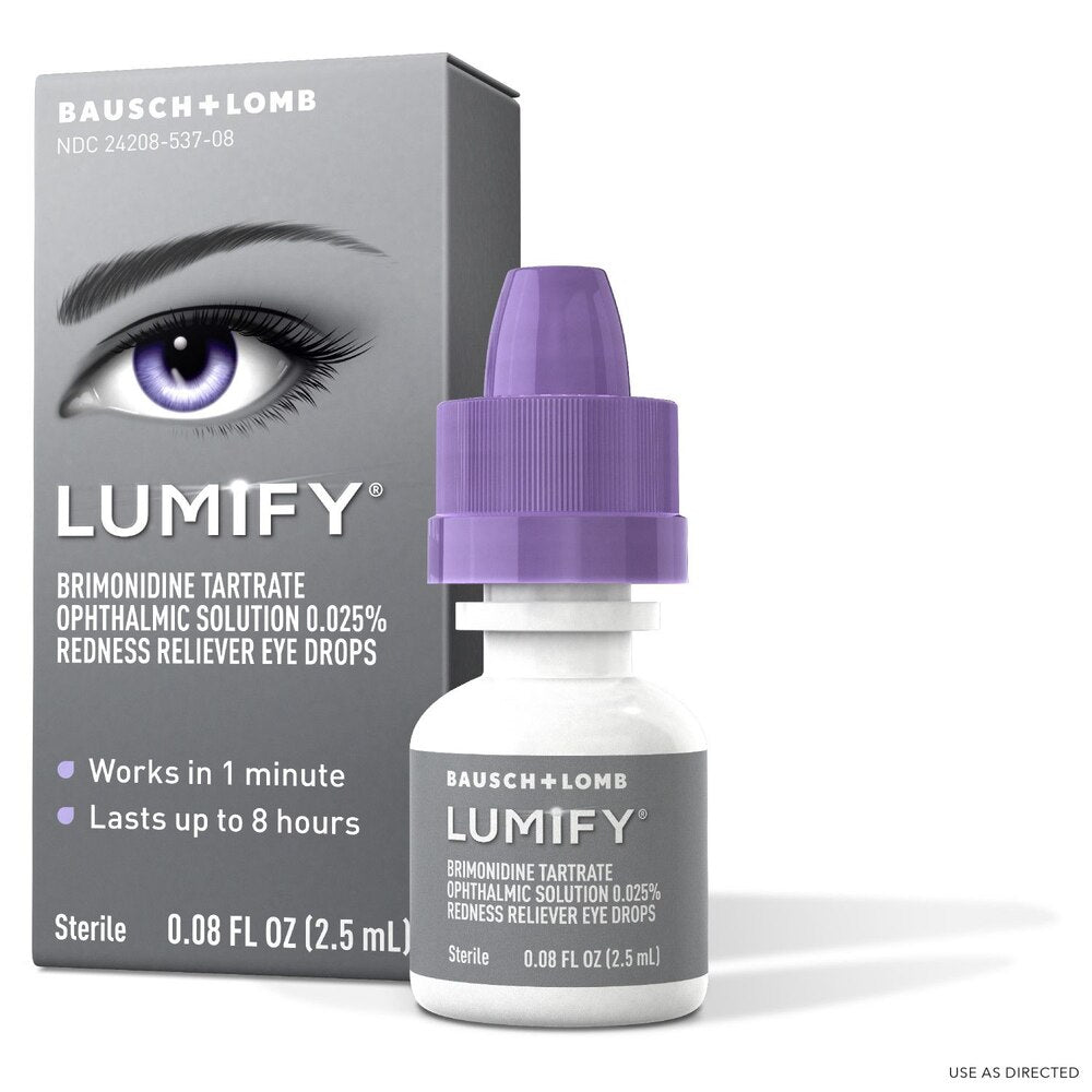 Lumify Oogdruppels 2,5 ml (0.08 fl oz) - Klinisch bewezen roodheidverlichting binnen 1 minuut, voor heldere, stralende ogen tot 8 uur. Compacte en draagbare verpakking, geschikt voor dagelijks gebruik. Zonder conserveringsmiddelen en veilig voor gevoelige ogen.